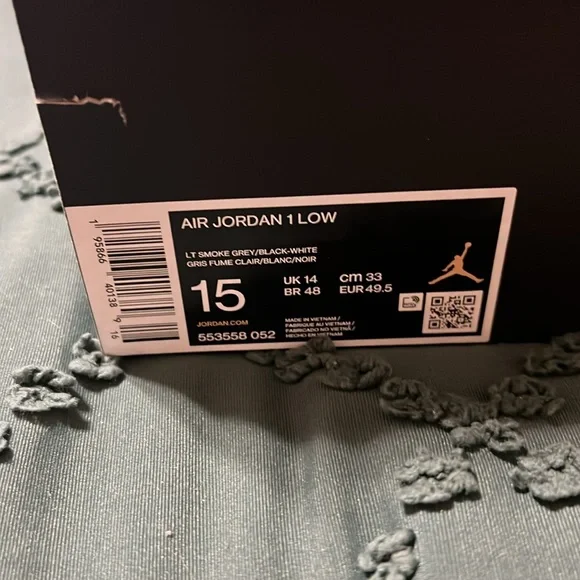 Jordan 1  Low - Size 15 
LT smoke grey /Black/White  color combo. - Picture 3 of 12